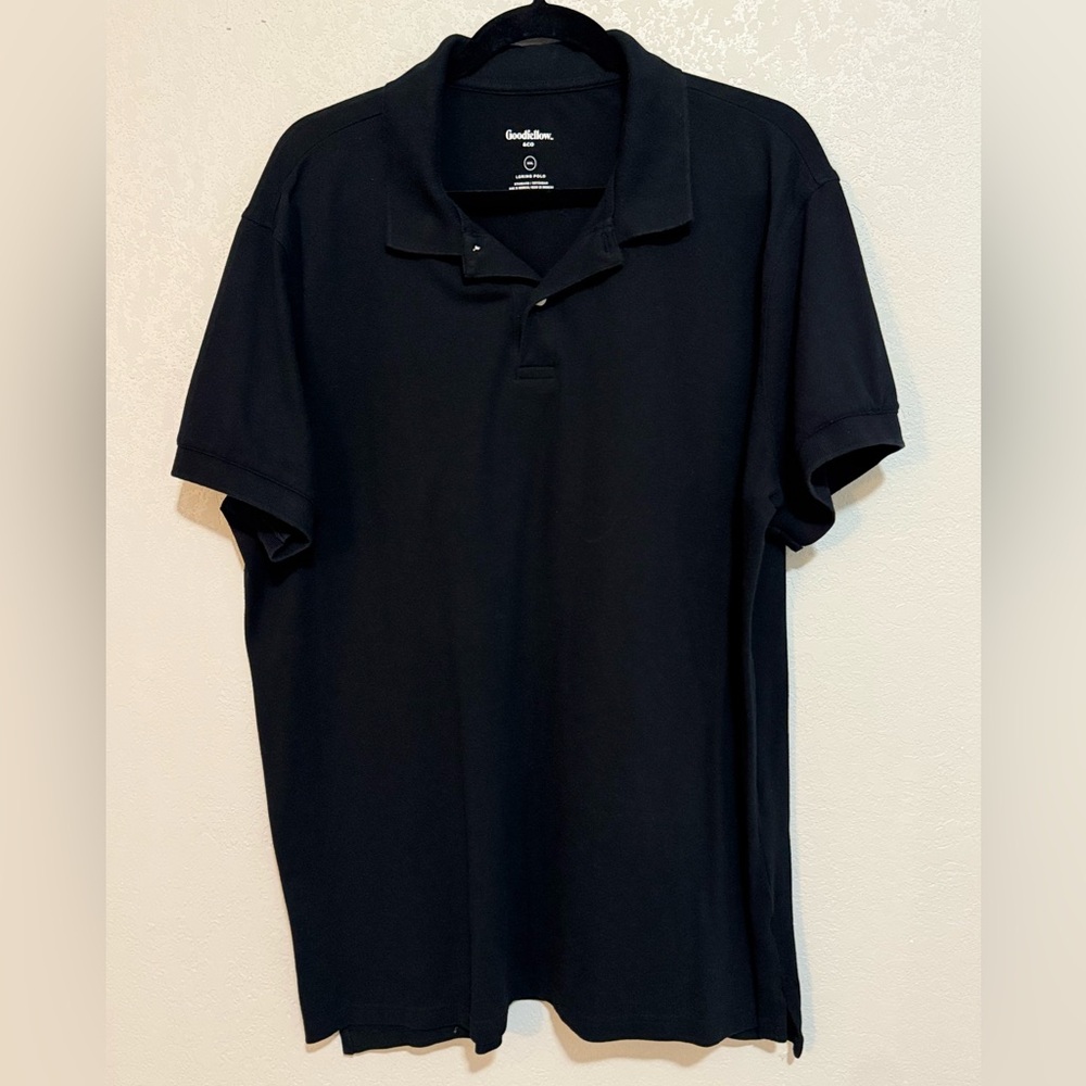 Goodfellow & Co 2 Polo Shirts. Olive Polo with White Collar and Black Polo.